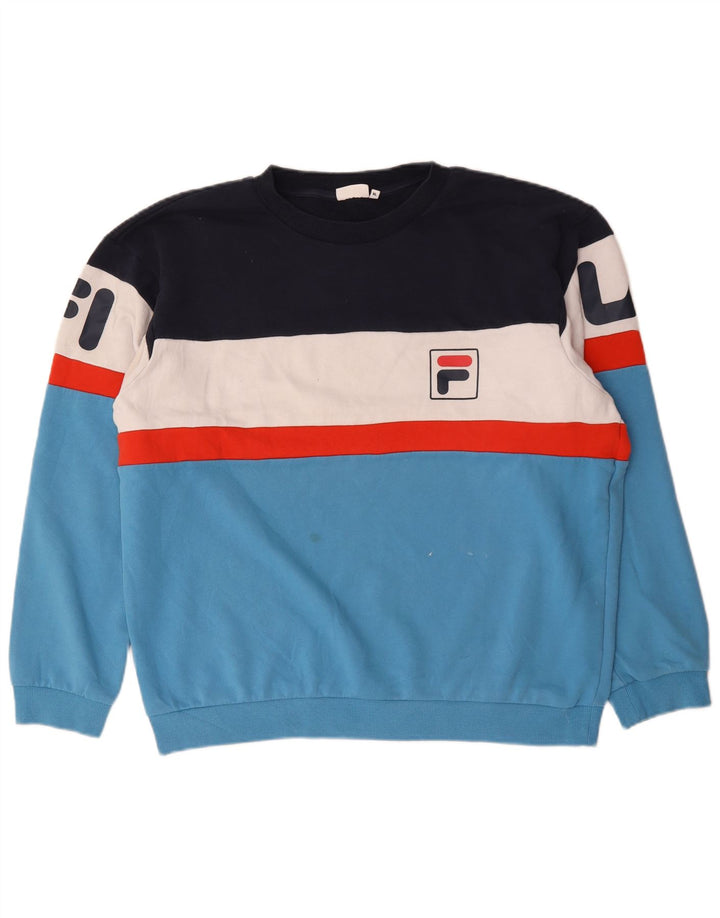 Fila Moletom Gráfico Masculino Jumper XL Multicolorido Colourblock Algodão
