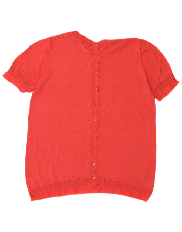 Liu Jo Womens Short Sleeve Crew Neck Jumper Sweater UK 10 Small Red