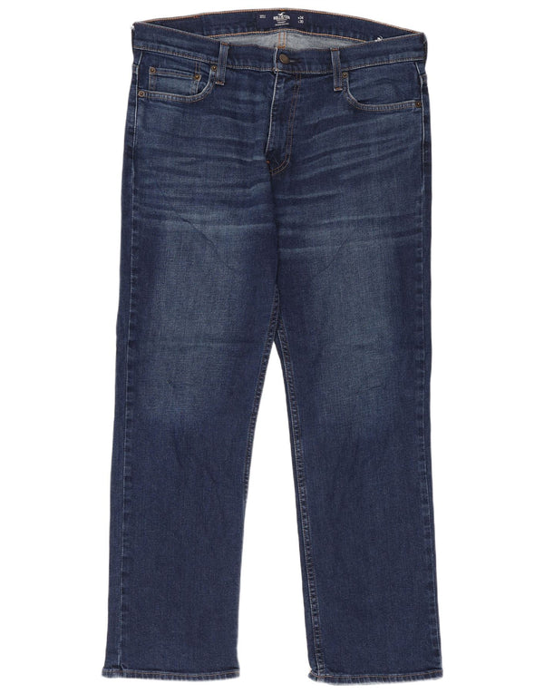 Hollister Masculino Flex Straight Jeans W34 L30 Azul