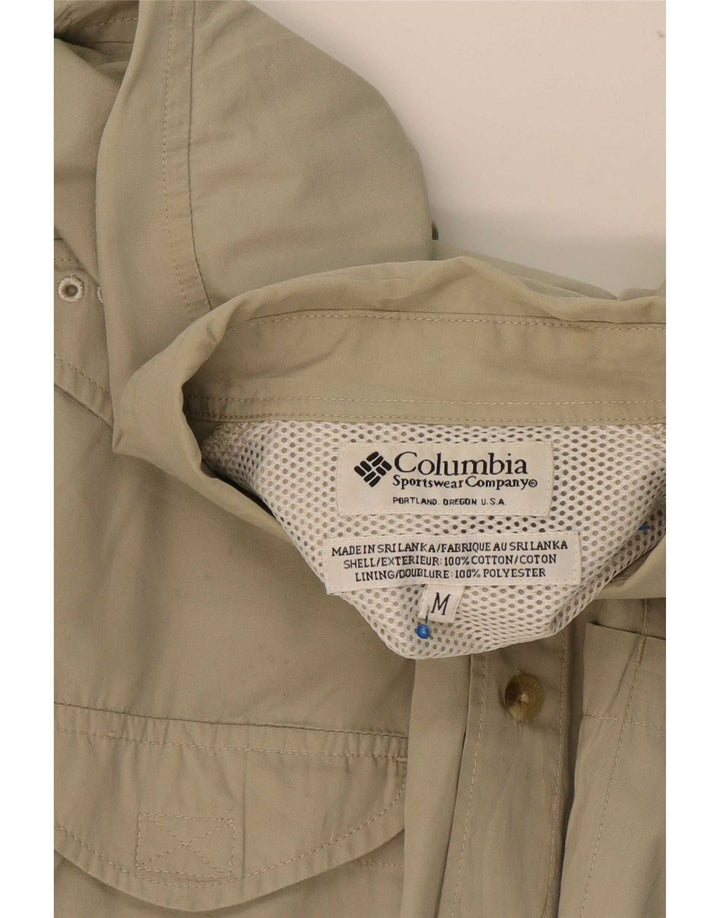 Camisa masculina Columbia de algodão cáqui médio