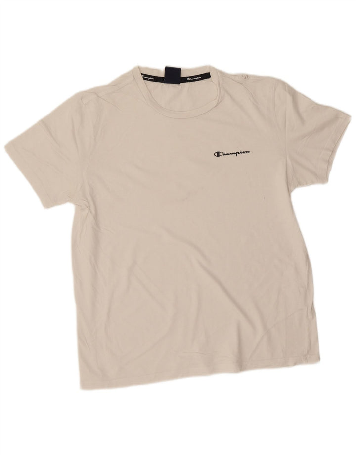 Camiseta masculina Champion de algodão branco médio