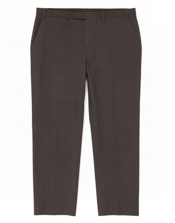 Calça masculina de ajuste regular Marks & Spencer W38 L29 poliéster cinza