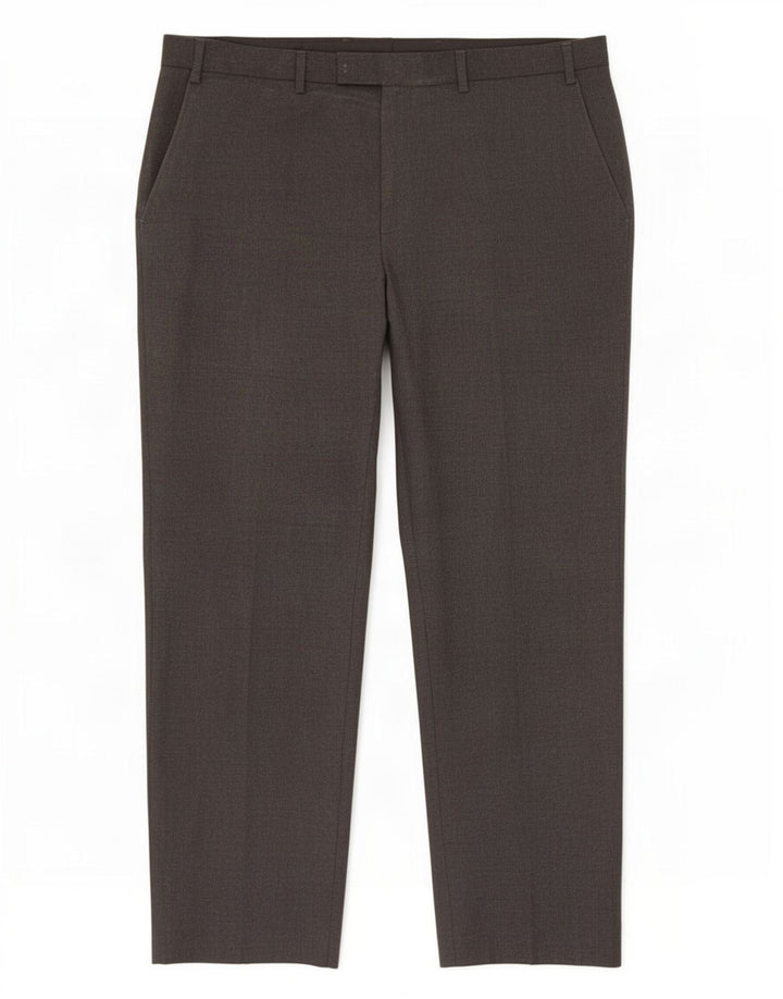 Calça masculina de ajuste regular Marks & Spencer W38 L29 poliéster cinza