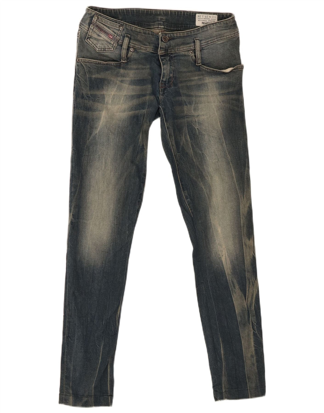 DIESEL feminino Matic Acid Wash Slim Tapered Jeans W29 L29 Algodão Azul