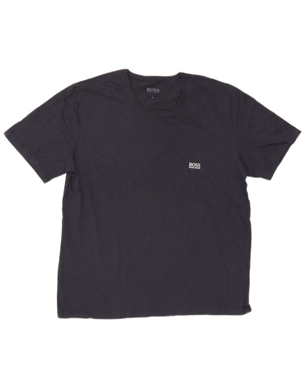 Camiseta masculina Hugo Boss Top XL algodão azul marinho