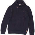 Suéter masculino Tommy Hilfiger com gola xale médio azul marinho