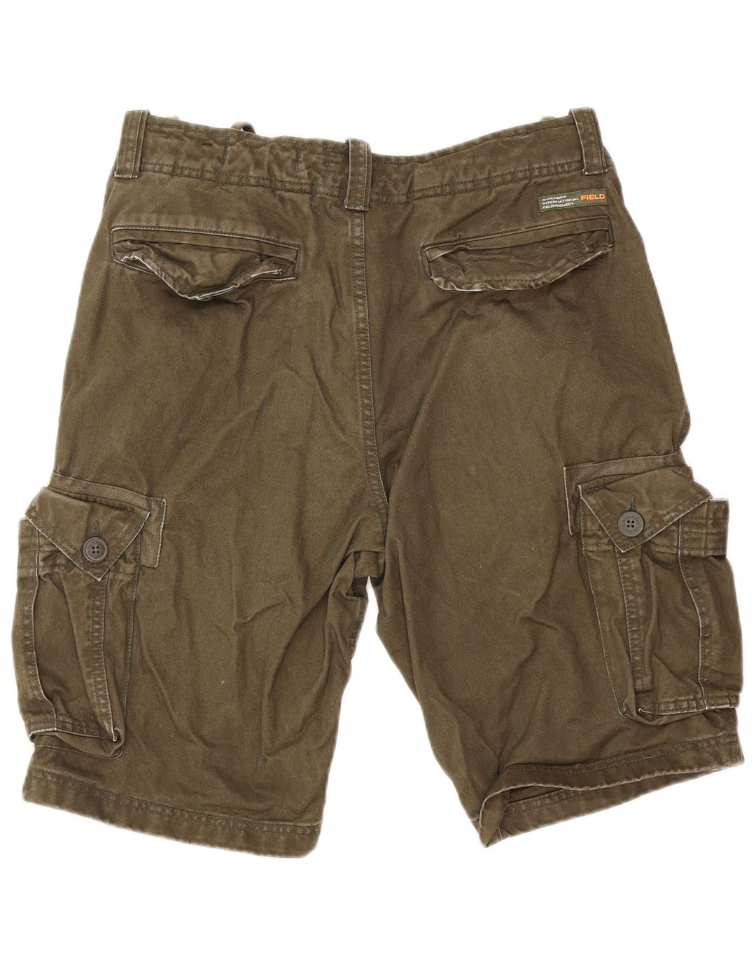 Shorts cargo masculino SUPERDRY W32 algodão cáqui médio