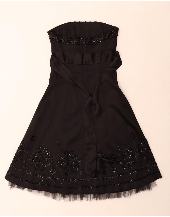 Vestido feminino sem alças Warehouse UK 8 pequeno acetato preto