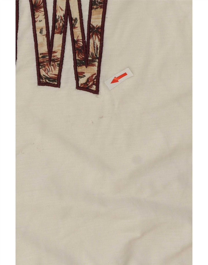Camiseta masculina gráfica Benetton Top médio algodão branco