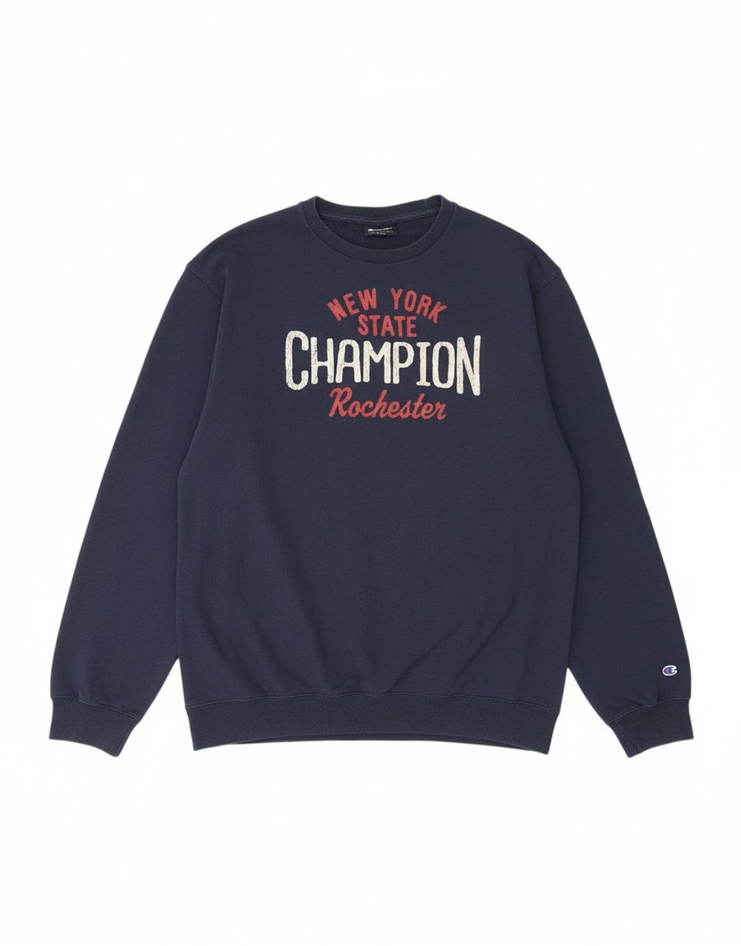 CHAMPION Suéter gráfico masculino grande azul marinho
