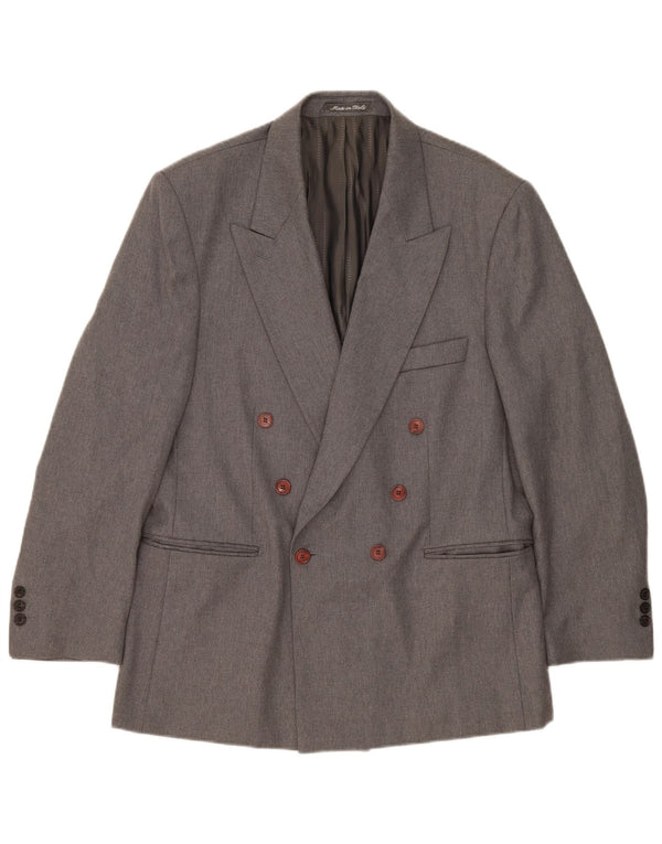 Jaqueta Blazer Masculina Mirage com peito duplo IT 52 XL Lã Merino Cinza