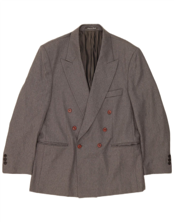 Jaqueta Blazer Masculina Mirage com peito duplo IT 52 XL Lã Merino Cinza
