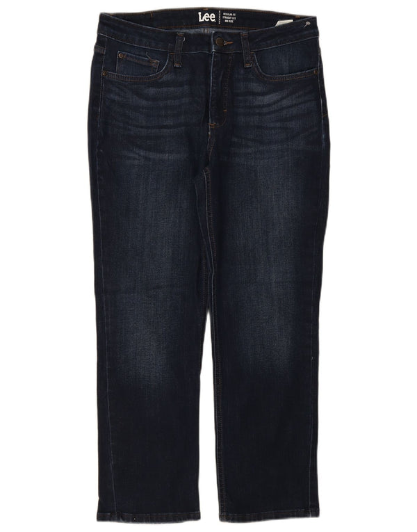 Calça jeans feminina Lee de cintura média com ajuste regular US 2 XS W32 L27 azul marinho