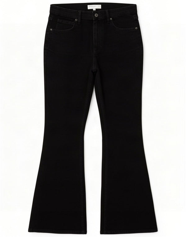 Topshop Womens Jamie Flared Jeans W30 L30 Algodão Preto