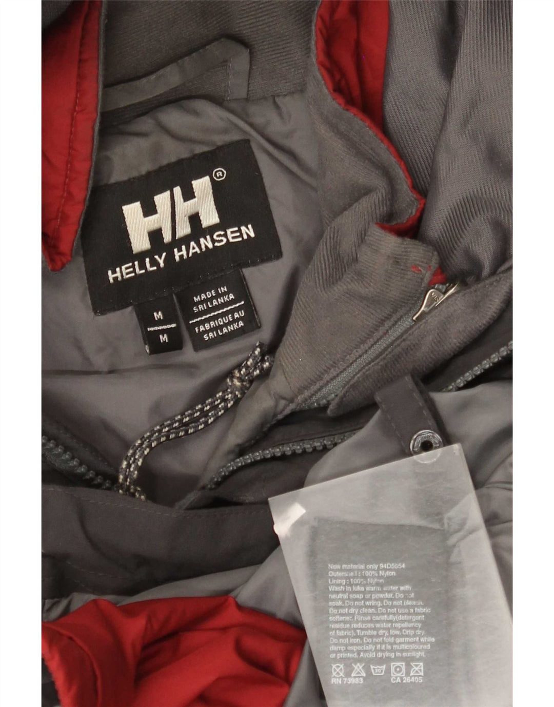 Jaqueta corta-vento masculina Helly Hansen com capuz Reino Unido 38 bloco cinza médio