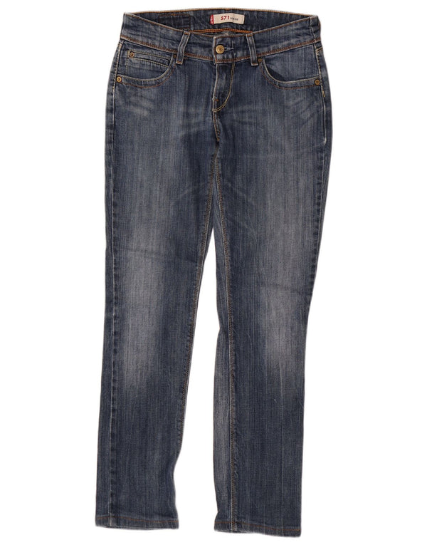 Calça jeans feminina Levi's 571 Slim W29 L30 azul algodão