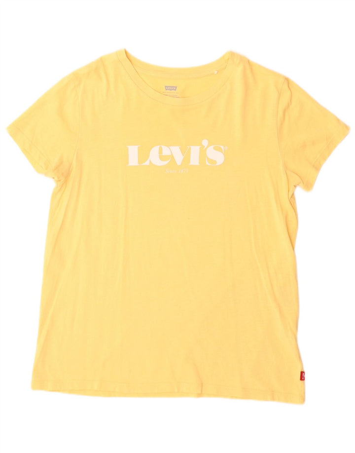 Camiseta feminina gráfica Levi's UK 12 médio amarelo