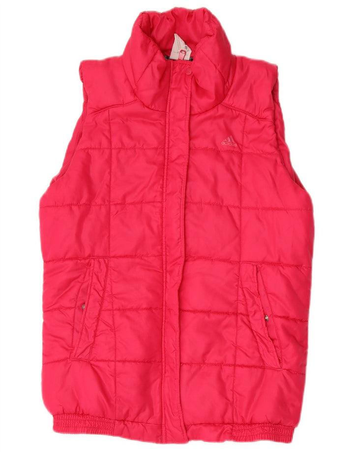 Colete acolchoado feminino Adidas UK 12/14 poliéster rosa médio