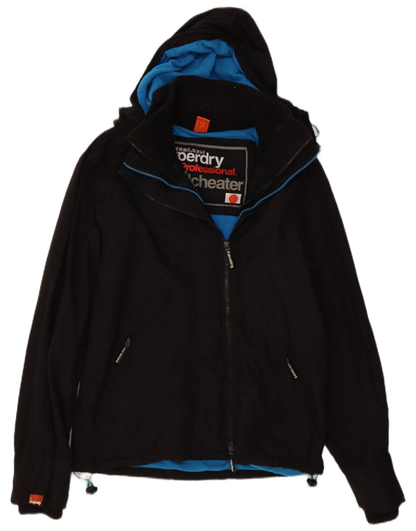 Jaqueta corta-vento masculina Superdry The Windcheater com capuz Reino Unido 40 grande preto