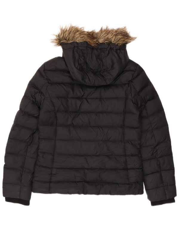 Jaqueta acolchoada com capuz feminina TOMMY HILFIGER Reino Unido 16 grande poliéster preto
