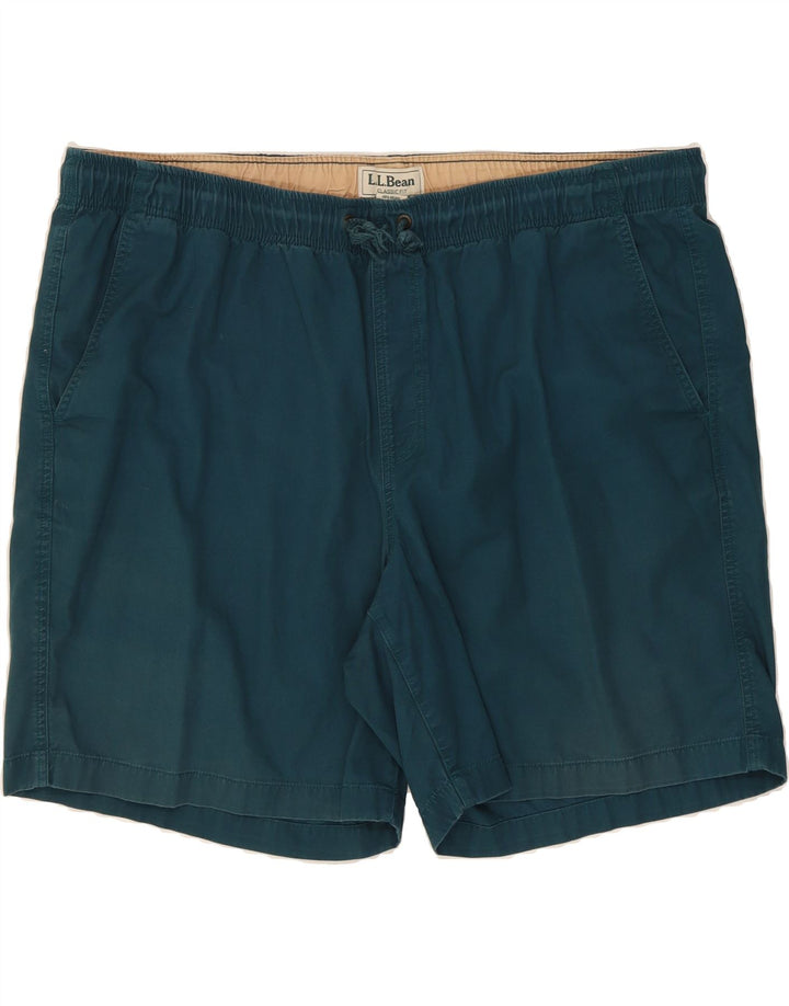 L.L.BEAN Mens Classic Fit Chino Shorts 2XL W42 Green Cotton Vintage L.L.Bean and Second-Hand L.L.Bean from Messina Hembry 