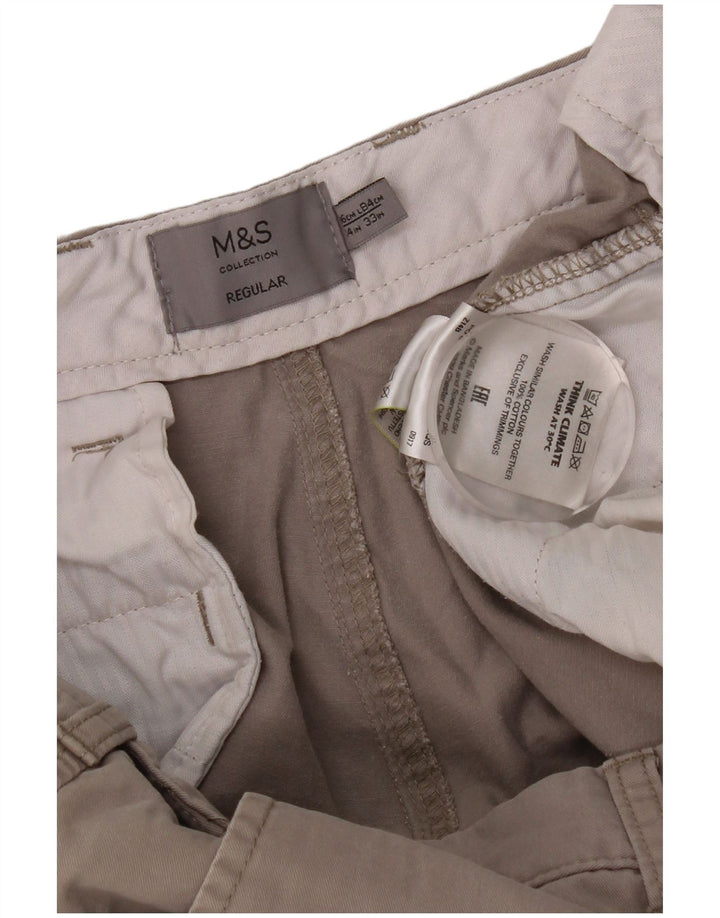 Calça Chino Regular Feminina Marks & Spencer W34 L29 Algodão Cinza