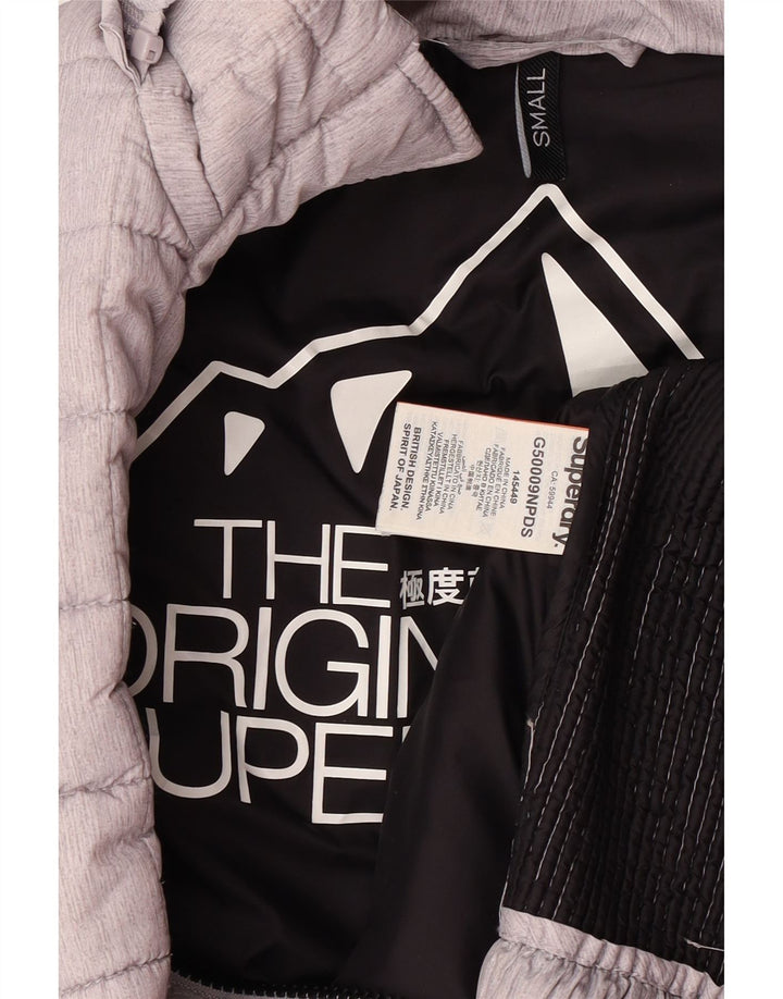 Jaqueta acolchoada com capuz feminina Superdry UK 10 poliéster cinza pequeno