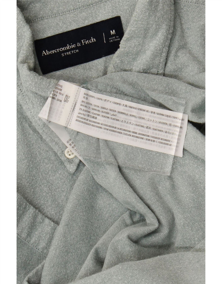 Camisa masculina Abercrombie & Fitch de algodão azul médio