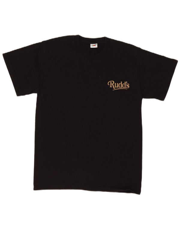 Camiseta masculina com estampa regular Fruit Of The Loom de algodão preto médio