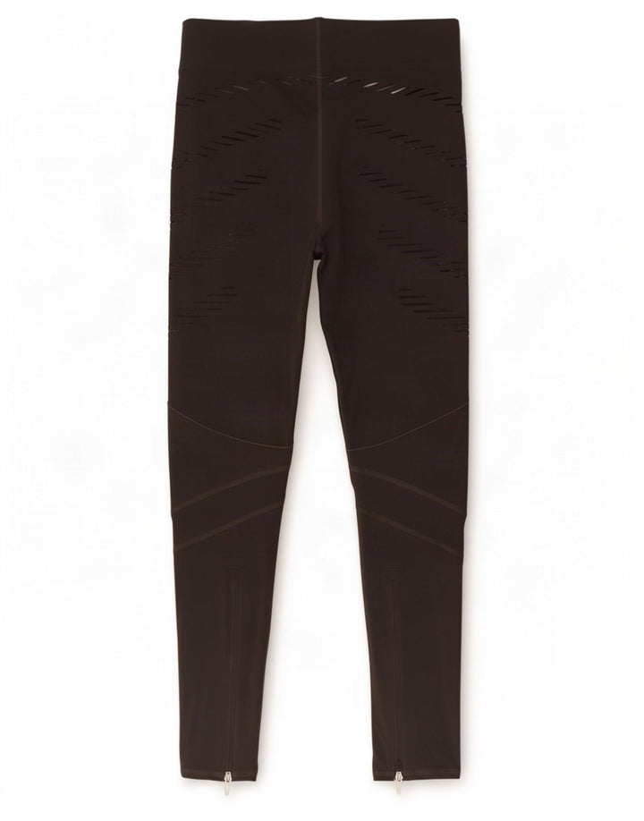 Adidas Womens Climalite Leggings UK 8/10 Small Grey Striped Polyamide