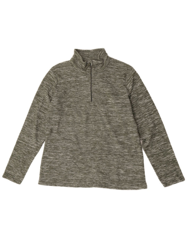 Suéter de lã feminino Mountain Warehouse com zíper e gola UK 16 grande cáqui salpicado