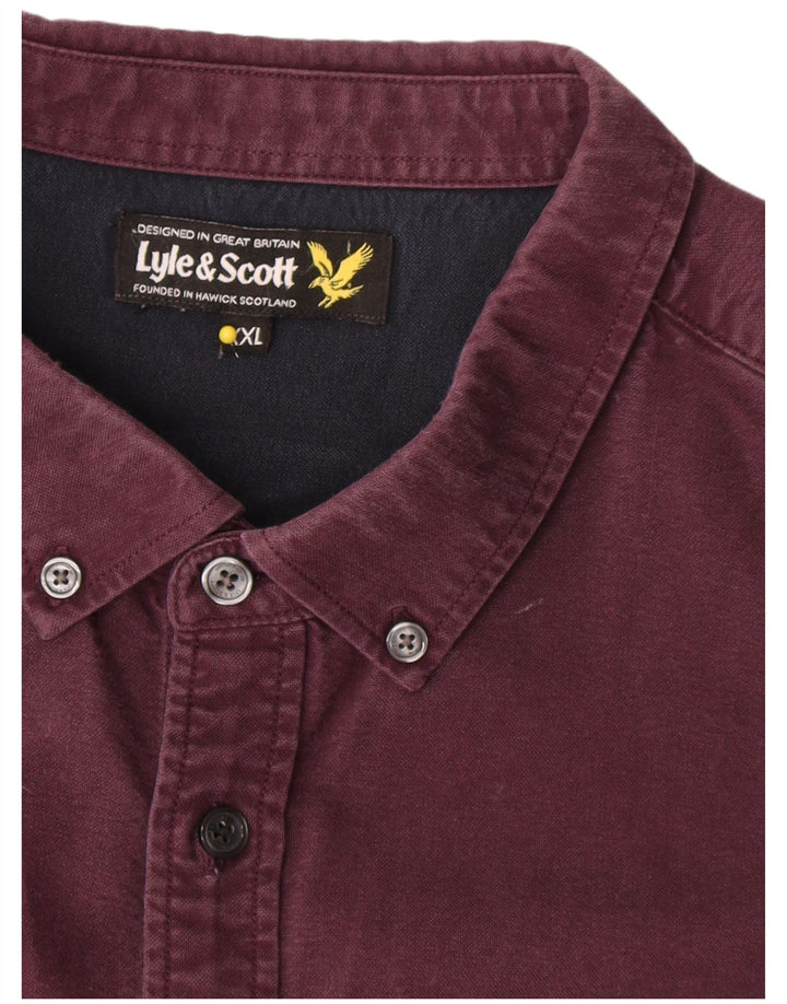 Camisa masculina Lyle & Scott 2XL algodão Borgonha