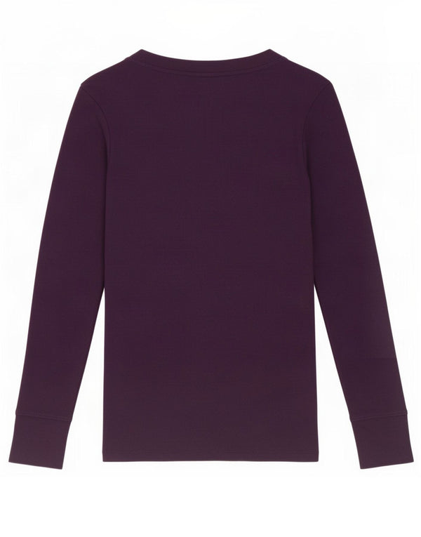Top feminino Gap de manga comprida UK 8 pequeno algodão roxo