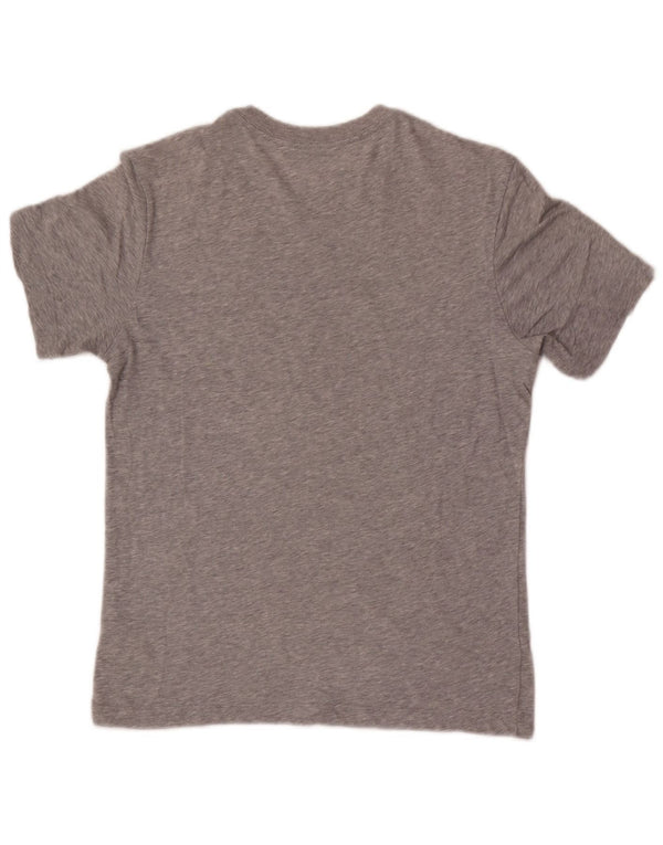 Camiseta feminina Nike Dri Fit Graphic UK 10 pequena cinza manchada de algodão