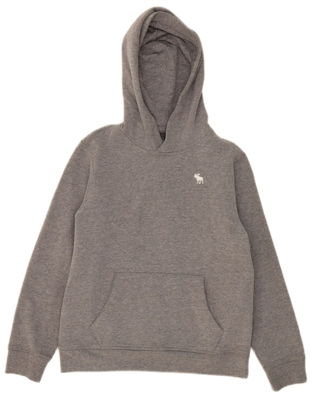 Suéter com capuz para meninos ABERCROMBIE & FITCH 9-10 anos algodão cinza