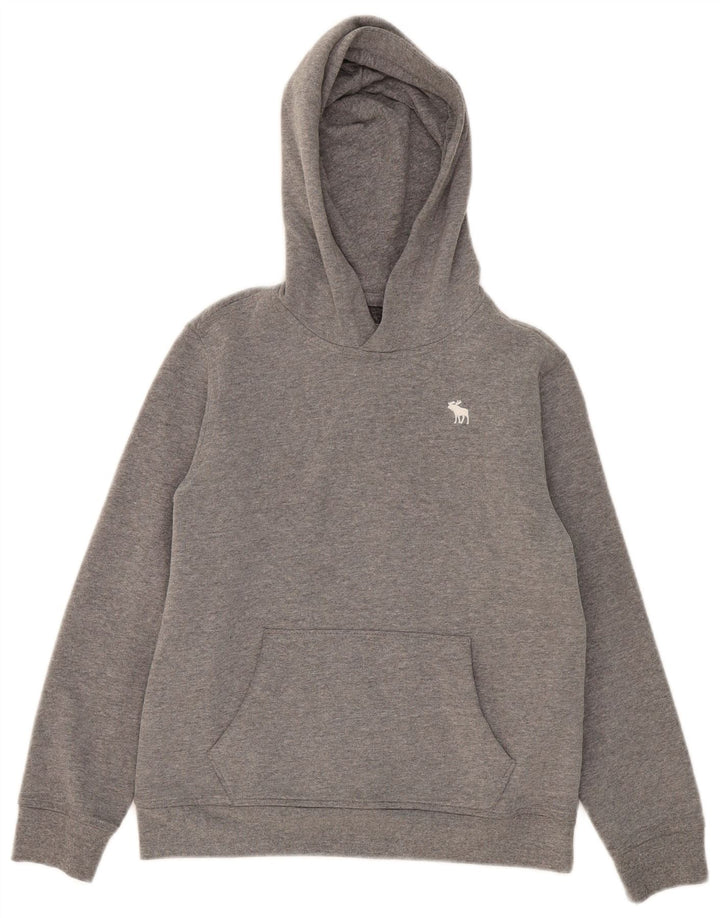 Suéter com capuz para meninos ABERCROMBIE & FITCH 9-10 anos algodão cinza