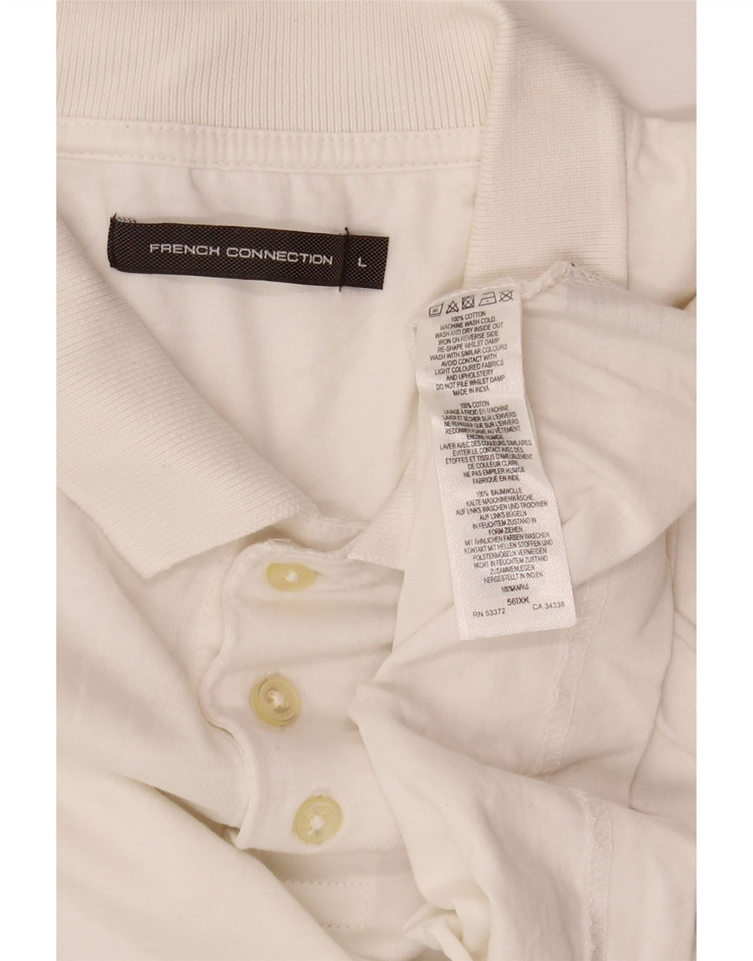 Camisa polo masculina French Connection grande algodão branco