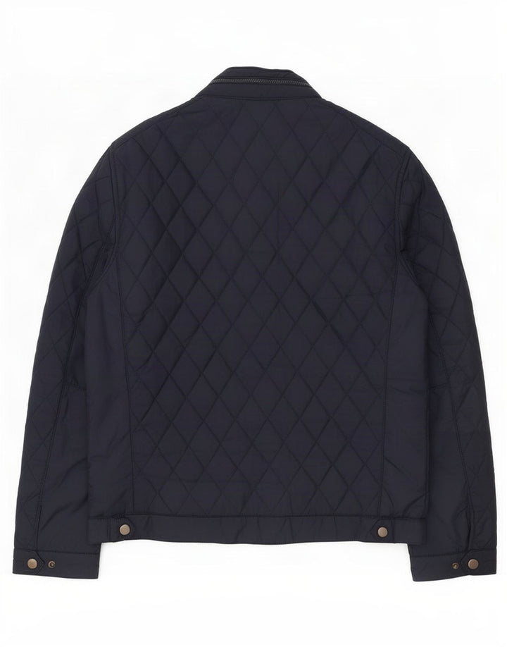 Jaqueta acolchoada masculina Zara com capuz UK 40 grande azul marinho