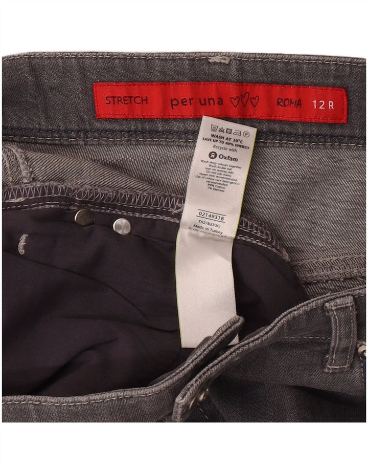 PER UNA Jeans feminino Roma Bootcut UK 12 médio W30 L28 algodão cinza