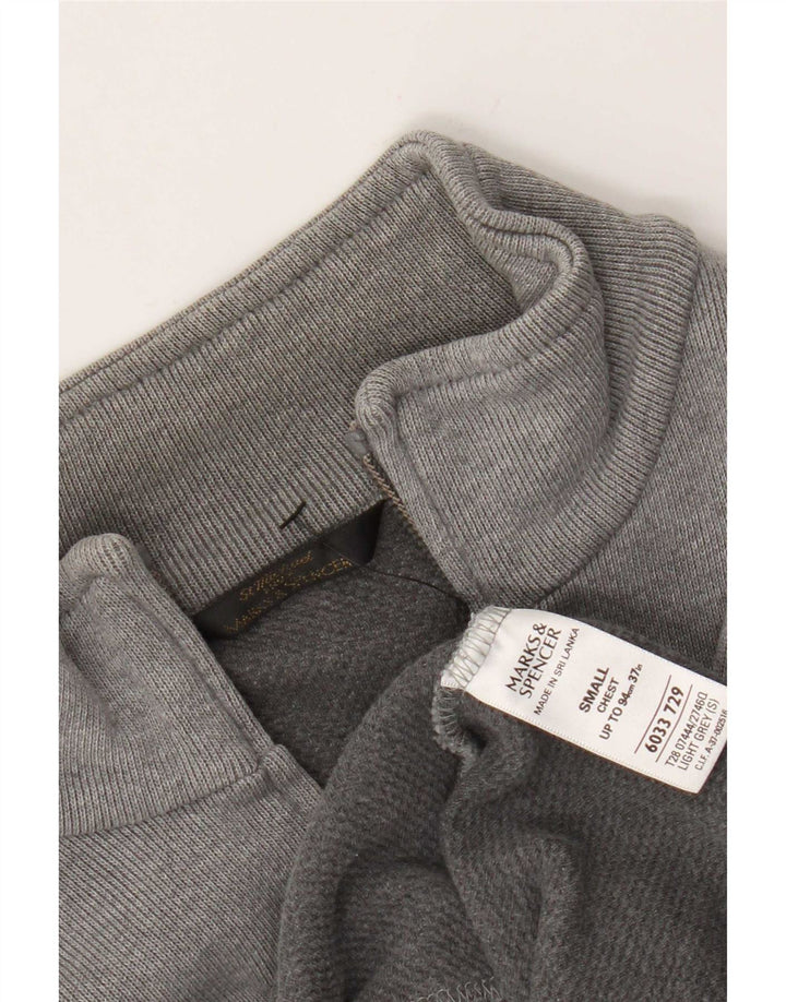 Marks & Spencer Jaqueta masculina de agasalho pequeno de algodão cinza