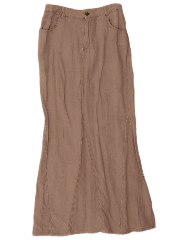 Saia maxi feminina de cintura alta Zara XS W24 marrom