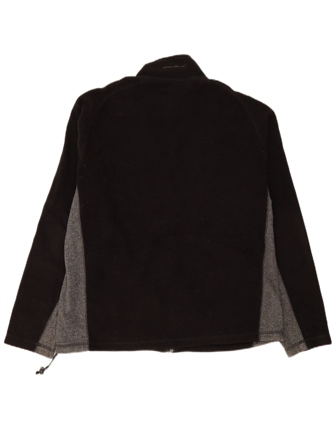 Jaqueta de lã masculina EDDIE BAUER UK 40 grande poliéster colorblock preto