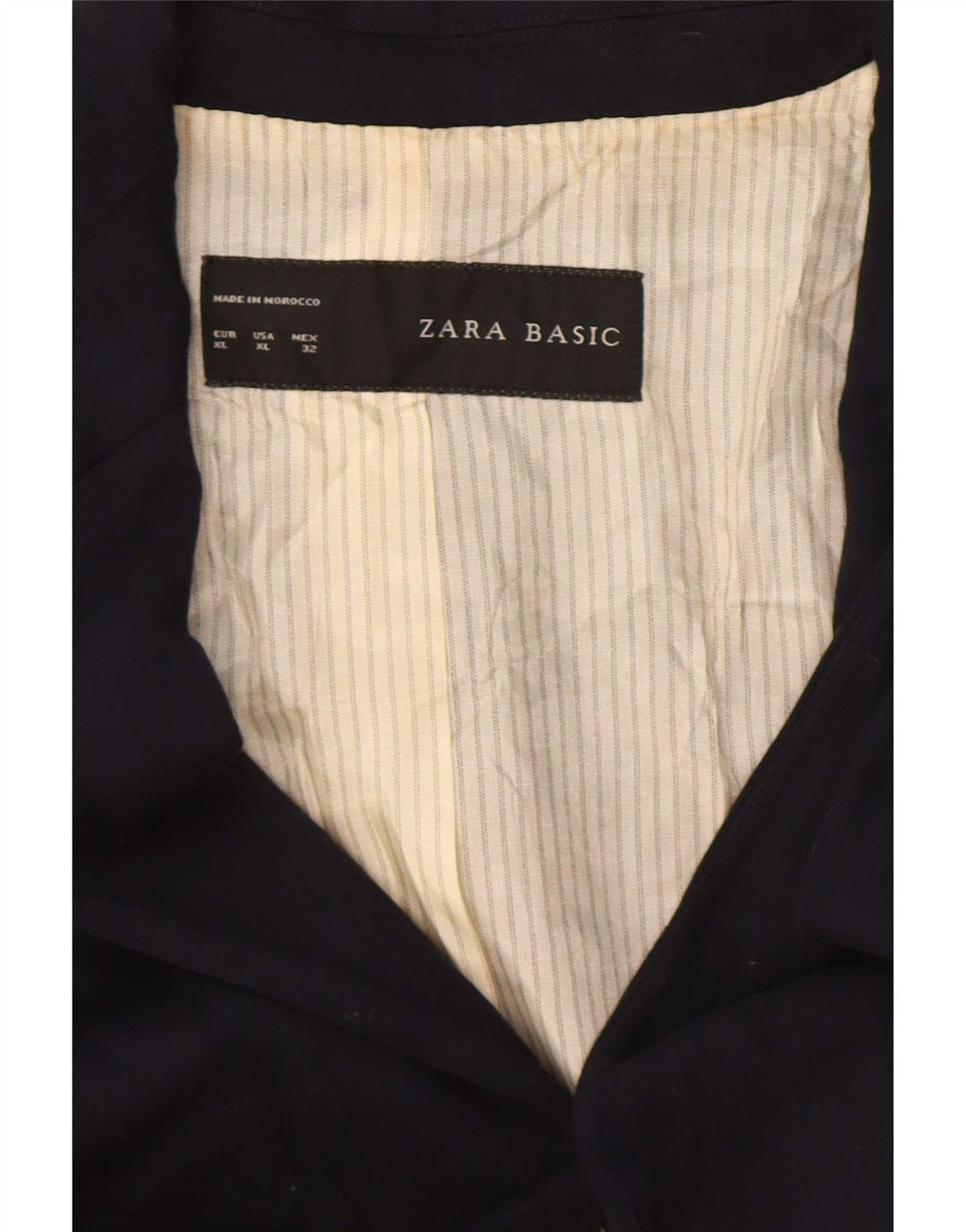Jaqueta blazer feminina Zara com 1 botão Reino Unido 18 XL azul marinho viscose