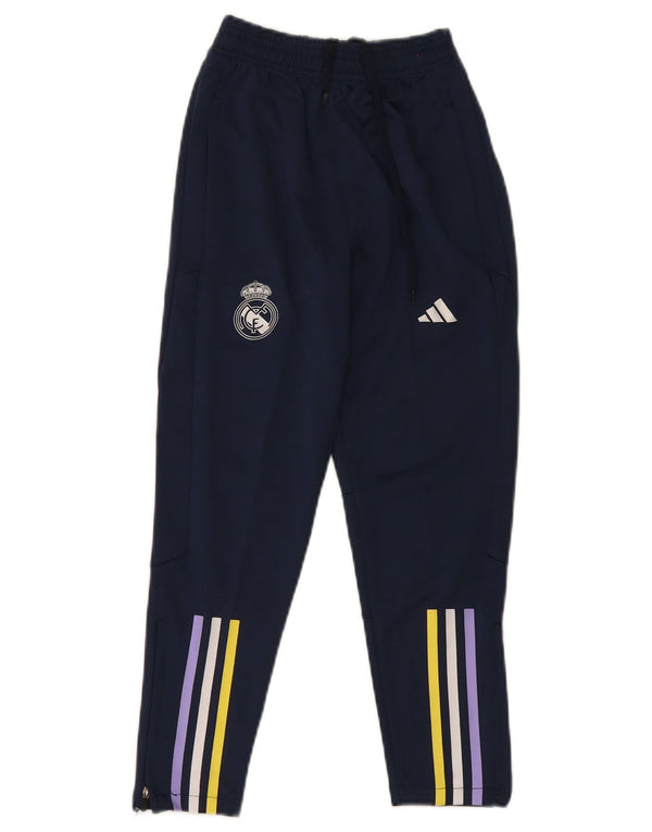 Calças de treino Adidas Boys Aeroready 9-10 anos azul marinho poliéster