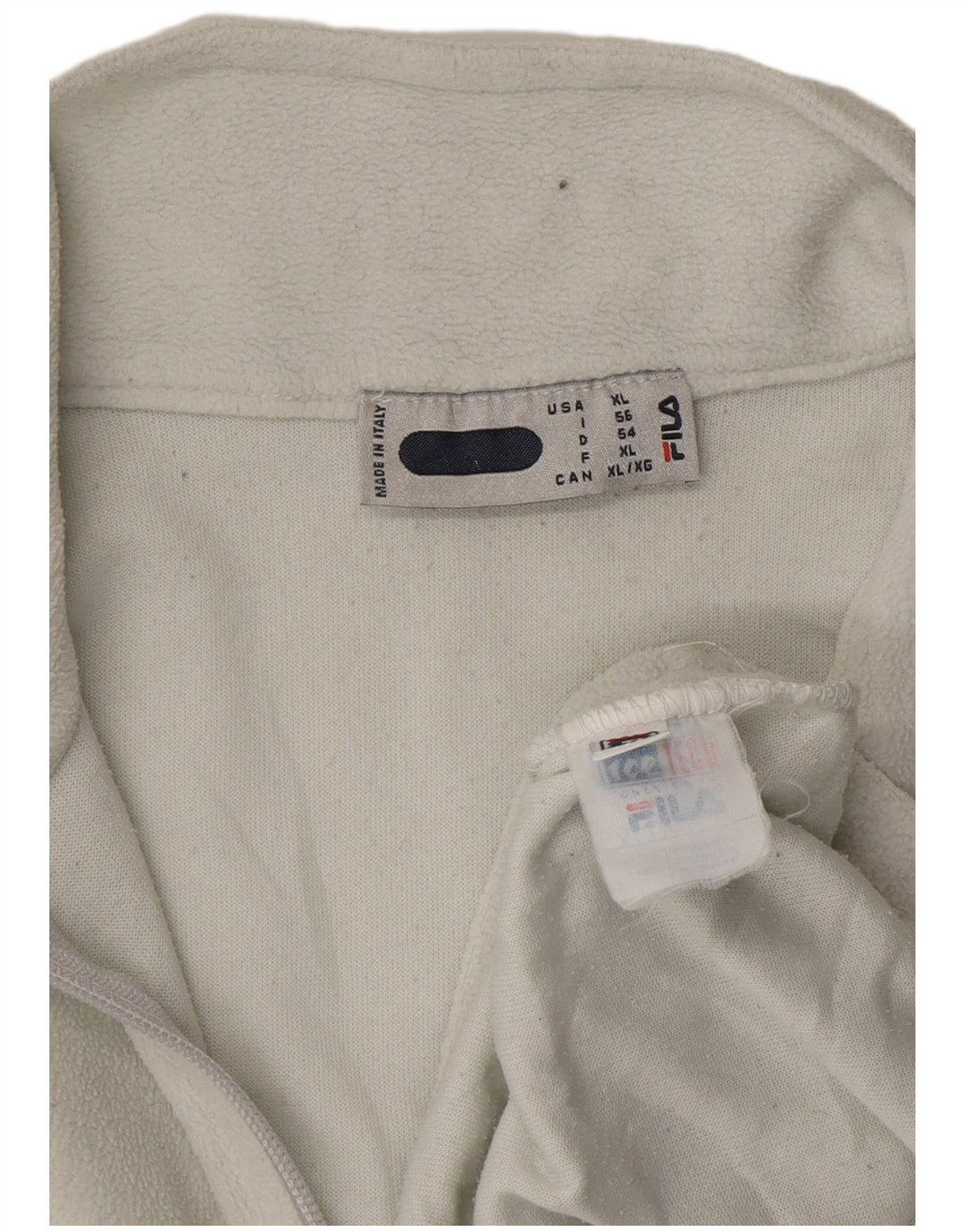 FILA Suéter masculino de lã com zíper e gola IT 56 XL poliéster branco