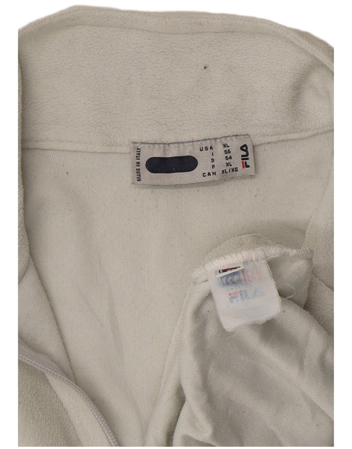 FILA Suéter masculino de lã com zíper e gola IT 56 XL poliéster branco