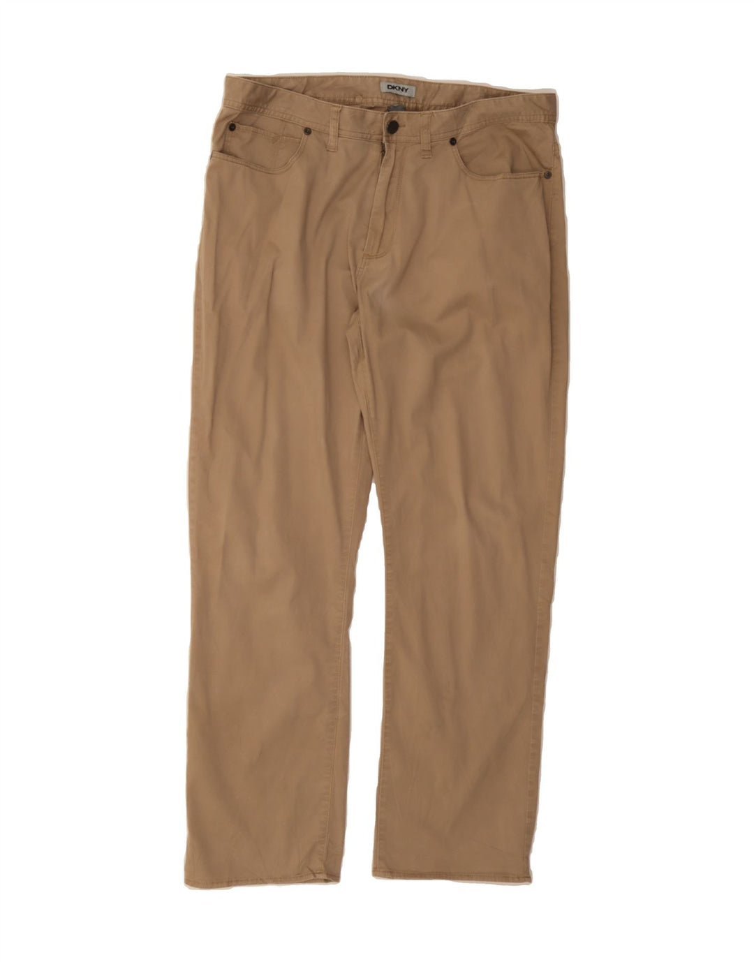 DKNY Womens Straight Casual Trousers W34 L30 Brown Cotton Vintage Dkny and Second-Hand Dkny from Messina Hembry 
