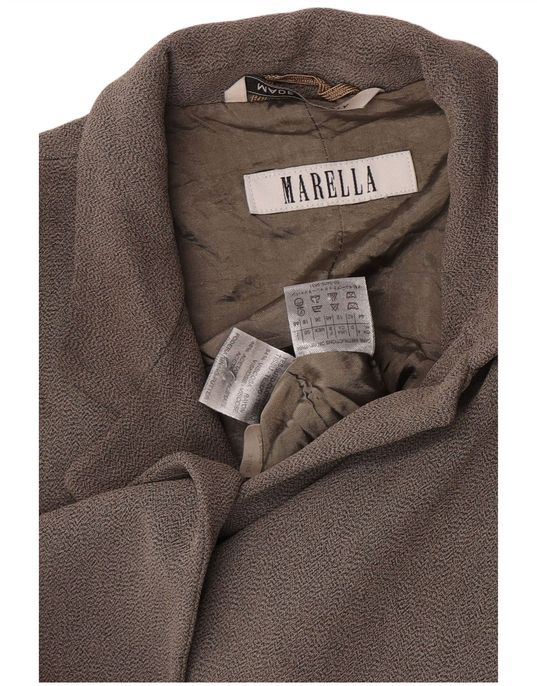 Jaqueta blazer feminina Marella com 2 botões Reino Unido 16 grande viscose cinza
