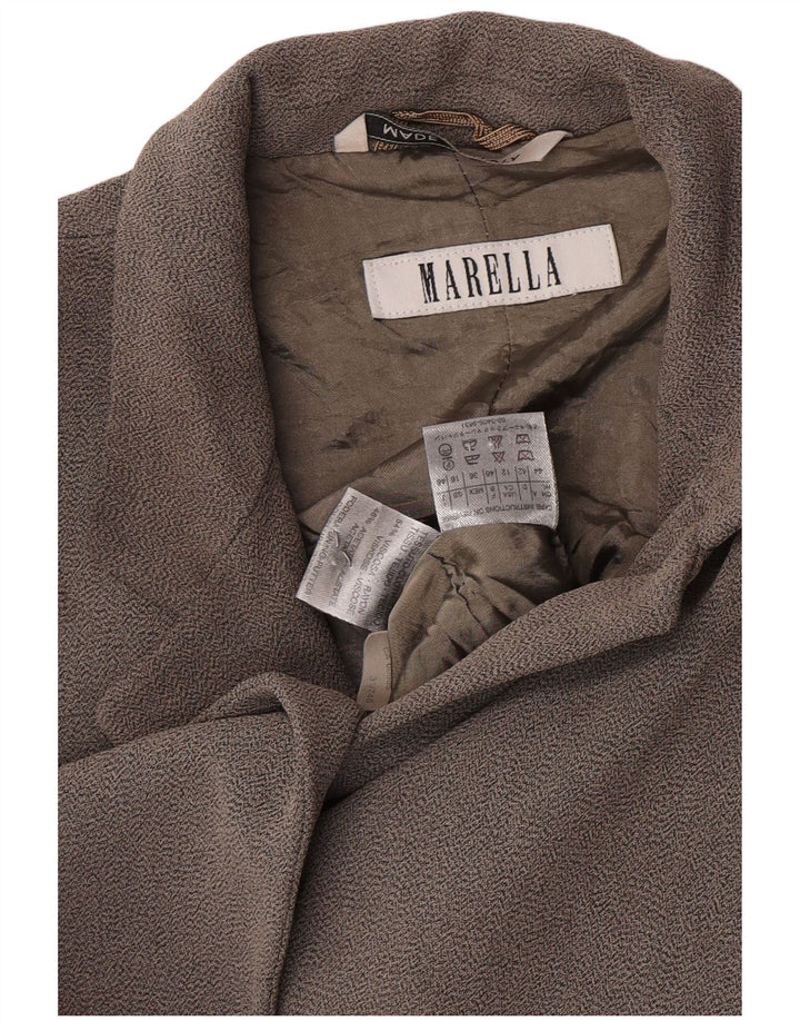 Jaqueta blazer feminina Marella com 2 botões Reino Unido 16 grande viscose cinza