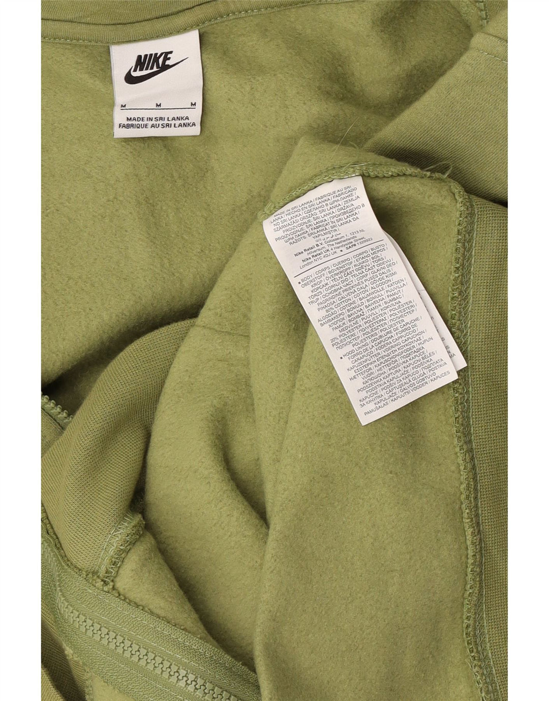 Suéter Nike masculino com capuz e zíper verde médio algodão